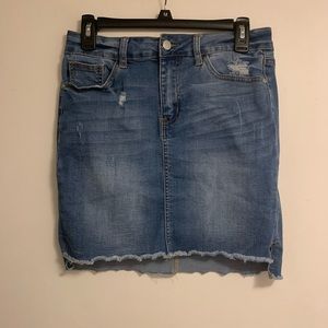 Judy Blue Distressed‎ Jean Skirt.  Medium Wash.  Size Medium